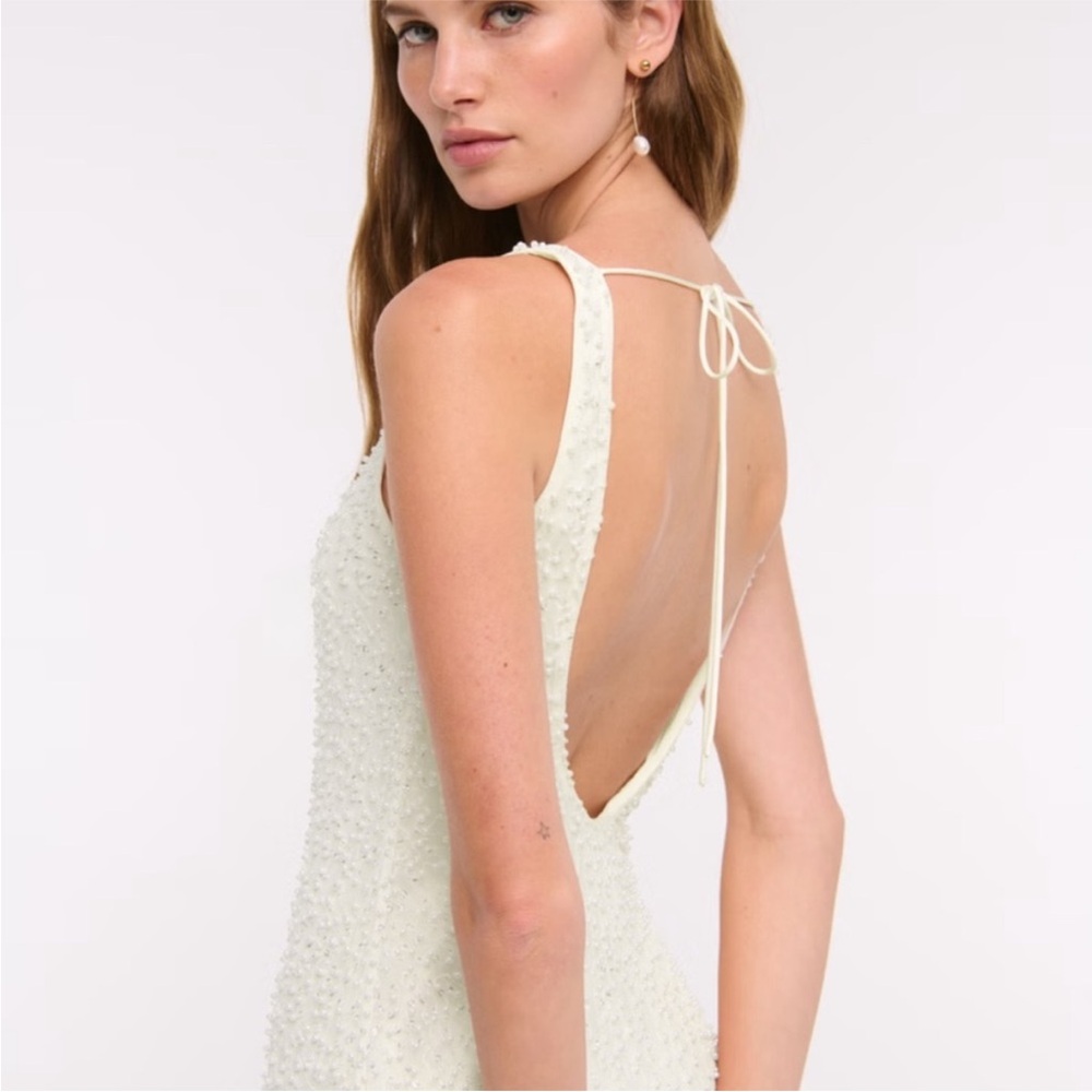 Abercrombie & Fitch White Beaded Mini Dress - Picture 8 of 15